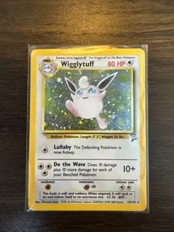 Pokemon TCG Wigglytuff 019/130 Base Set 2 Holo *SWIRL* MP - Image 1