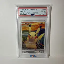 Full-Art Pikachu Pokemon 2018 Munch Retrospective Promo Japanese 288/SM-P PSA 10 - Image 1