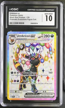 Umbreon EX 176 Prismatic Evolutions Figure Coll. Pokemon CGC 10 Gem Mint - Image 1