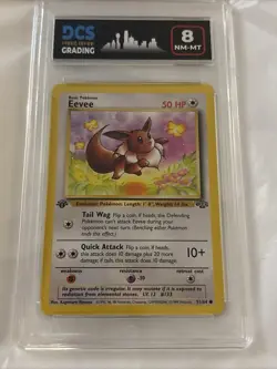 Pokemon TCG Eevee Vintage 1st Edition DCS Grade 8 NM - Image 1