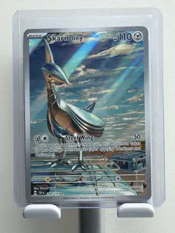 Pokemon TCG Skarmory 209/191 Sv08: Surging Sparks Illustration Rare Holo NM - Image 1