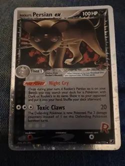 Pokemon Card Rocket's Persian ex 116/115 Unseen Forces Holo Secret Rare - Image 1
