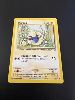 Mareep 58/75 Neo Discovery Unlimited 2001 Pokemon Card Common NM - Image 1