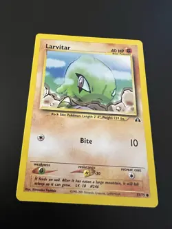 Larvitar 57/75 Neo Discovery Unlimited 2001 Pokemon Card Common NM - Image 1