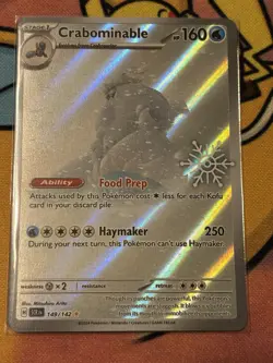 Crabominable 149/142 IR Stellar Crown Holiday Calendar Stamped Pokemon Card Mint - Image 1