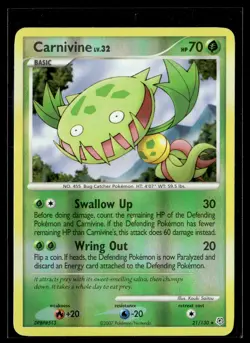 Carnivine 21/130 Diamond & Pearl Reverse Holo Rare Pokemon - Image 1