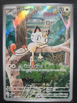 Pokemon TCG Meowth 106/094 Phantasmal Flames Illustration Rare Holo English NM - Image 1