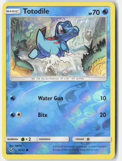 Totodile 18/73 Common Shining Legends Pokemon Reverse Holo Near Mint - Image 1