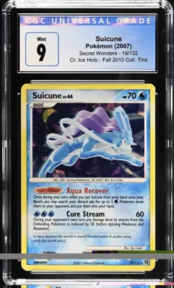 Pokemon Suicune 19/132 Secret Wonders Holo CGC 9 - Image 1