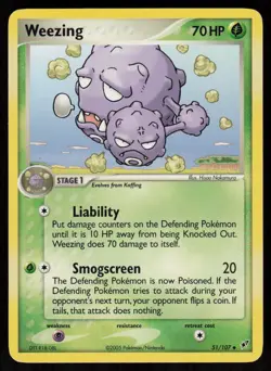 Weezing 51/107 Uncommon Deoxys Pokemon Moderately Played - Image 1