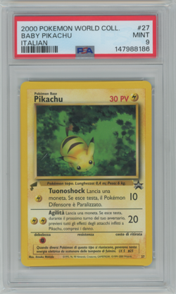 Pokemon World Collection ITALIAN Baby Pikachu 27 PSA 9 - Image 1