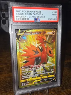 2022 Pokemon SWSH Brilliant Stars Galarian Zapdos V #182/172 PSA 9 - Image 1