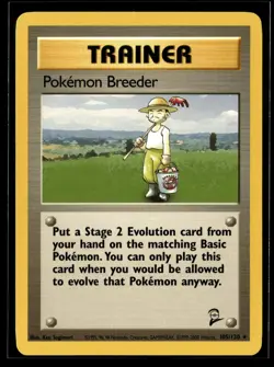 Pokemon Breeder 105/130 Base Set 2 NM - Image 1
