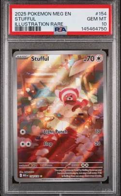 Stufful #154 Illustration Rare Pokemon Mega Evolution 2025 PSA 10 Gem Mint - Image 1