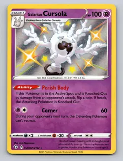 GALARIAN CURSOLA SV050/SV122 SHINY RARE SHINING FATES SHINY VAULT POKEMON NM - Image 1