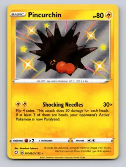 PINCURCHIN SV043/SV122 SHINY RARE SHINING FATES SHINY VAULT POKEMON NM - Image 1