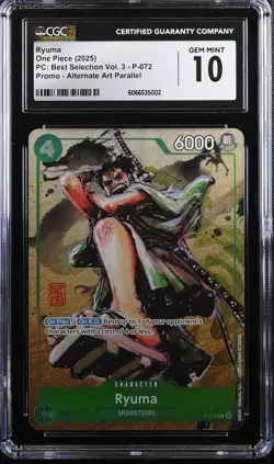 Ryuma P-072 CGC 10 PC: Best Selection Vol. 3 One Piece Card - Image 1