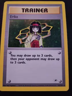 Pokemon TCG Erika Trainer Card 16/132 Holo Rare Gym Heroes - Image 1