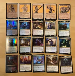 Magic The Gathering Lot Of 20 Battle For Baldur’s Gate GOLD Cards FOILS Rares - Image 1