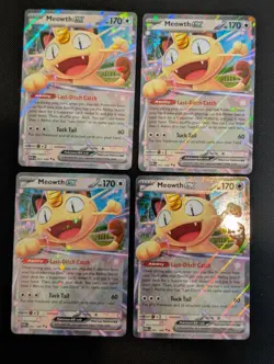 Pokemon TCG Perfect Order Meowth ex 062/088 Holo English Card Lot (4) - Image 1