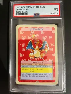 PSA 7 Charizard Topsun Blue Back Pokemon Card Japanese No Number Error 1997 - Image 1