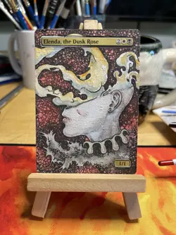 Elenda The Dusk Rose Hand Painted Original Art Mtg Alter By Johnathan Ruple - Image 1