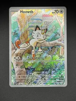 Meowth 106/094 Phantasmal Flames English Pokemon Card TCG Illustration Rare IR - Image 1