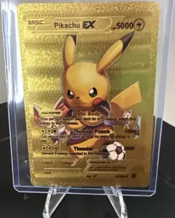 Pokemon Pikachu EX XY174 Gold Alternative Art Foil Basic 5000 HP Electric - Image 1