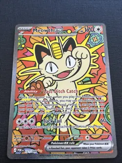 Pokemon TCG Meowth EX SIR Art Holo 121/088 POR -B - Image 1