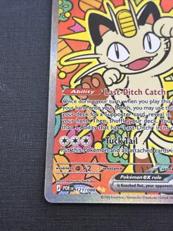 Pokemon TCG Meowth EX SIR Art Holo 121/088 POR -B - Image 4