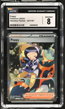 CGC Graded 8 NM/Mint Poppy 227/197 Obsidian Flames Pokemon Card - Image 1