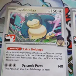 Pokemon Hop's Snorlax x2 117/159 Stamped Prize Pack NM - Image 4
