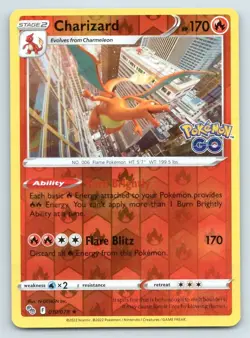 Pokemon Charizard Pokemon GO PGO R REVERSE HOLO 010/078 NM - Image 1