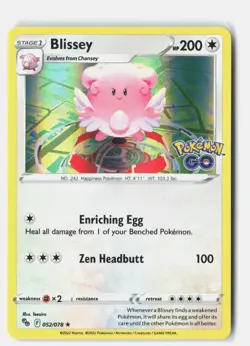 Blissey Holo Rare Holo Pokemon GO 052/078 NM Atsuko Nishida - Image 1