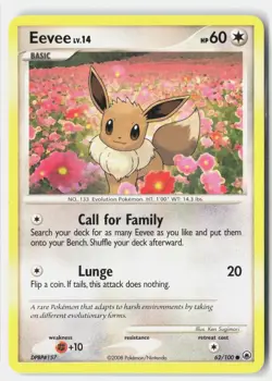 Eevee 62/100 Common Majestic Dawn Pokemon Heavily Played Ken Sugimori - Image 1