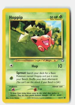 Hoppip 61/111 Common Neo Genesis Pokemon Lightly Played Atsuko Nishida - Image 1