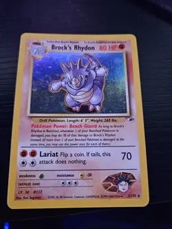 Pokemon TCG Brock's Rhydon Gym Heroes 2/132 Holo Unlimited Rare - Image 1