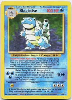 Blastoise 2/102 Holo Holo Rare Base Set Unlimited Pokemon Heavily Played - Image 1