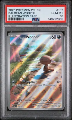 PSA 10 2025 POKEMON PFL EN-PHANTASMAL FLAMES ILLUSTRATION RARE PALDEAN WOOPER - Image 1