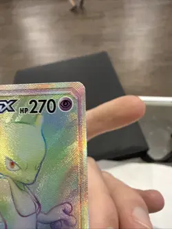 Pokemon TCG Unified Minds Mewtwo Mew GX 242/236 Rainbow Secret Rare LP - Image 3