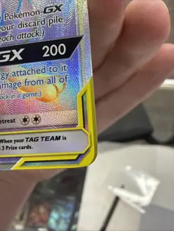 Pokemon TCG Unified Minds Mewtwo Mew GX 242/236 Rainbow Secret Rare LP - Image 4
