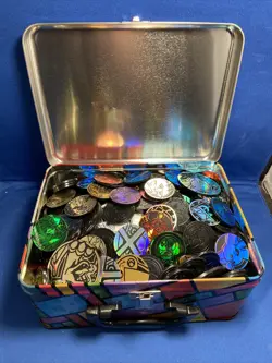Pokemon TCG Official Lot of 100 Coins DUPLICATES Jumbo Regular - Image 1
