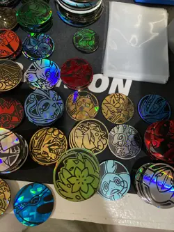 Pokemon TCG Official Lot of 100 Coins DUPLICATES Jumbo Regular - Image 3