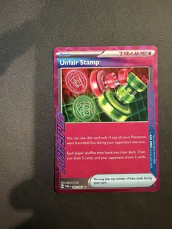 Unfair Stamp 165/167 Sv06 Twilight Masquerade Ace Pokemon TCG - Image 1