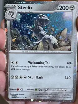 POKEMON STEELIX 093/132 RARE COSMOS HOLO WITH 4 SWIRLS NM MEGA EVOLUTIONS NM - Image 1