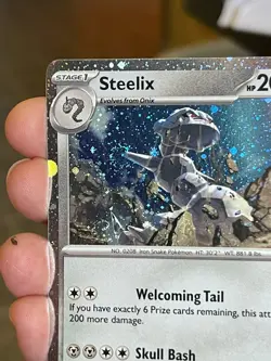 POKEMON STEELIX 093/132 RARE COSMOS HOLO WITH 4 SWIRLS NM MEGA EVOLUTIONS NM - Image 3