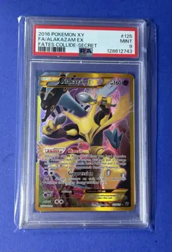 2016 Pokemon XY FA/Alakazam ex Fates Collide Secret #125 PSA 9 MINT - Image 1