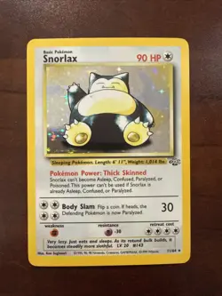 Pokemon Snorlax Jungle Holo Rare 90 HP Body Slam 11/64 English 1999 NM - Image 1