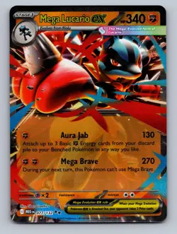Mega Lucario ex 077/132 Double Rare Mega Evolution Pokemon Near Mint - Image 1