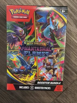 Pokemon TCG Mega Evolution Phantasmal Flames Booster Bundle (6 Packs) Sealed - Image 1